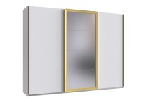 Schwebetürenschrank >KATAR< in WEISS + GOLD...