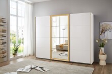 Schwebetürenschrank >KATAR< in WEISS + GOLD...