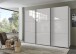 Schwebetürenschrank >indiana C< in WEISS + GLAS WEISS - 300x216x65cm (BxHxT)