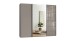 Schwebetürenschrank >indiana C< in SAHARAGRAU + GLAS / SPIEGEL - 250x216x65cm (BxHxT)