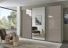 Schwebetürenschrank >indiana C< in SAHARAGRAU + GLAS / SPIEGEL - 300x216x65cm (BxHxT)