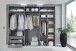 Schwebetürenschrank >indiana C< in SAHARAGRAU + GLAS / SPIEGEL - 300x216x65cm (BxHxT)