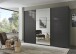 Schwebetürenschrank >indiana C< in GRAPHIT + GLASS GREY / SPIEGEL - 300x216x65cm (BxHxT)