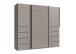 Schwebetürenschrank >BALI< in SAHARAGRAU + GLAS SAHARAGRAU - 225x208x64 (BxHxT)