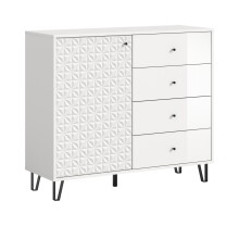 Highboard >Prisma< in Weiß - 110x96x40cm (BxHxT)