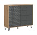 Highboard >Prisma< in Artisan Oak / Anthrazit matt - 110x96x40cm (BxHxT)