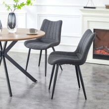 Esszimmerstuhl >Lotta< 2er Set in anthrazit, Webstoff - 53x86x59cm (BxHxT)