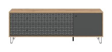 Lowboard >Prisma< in Artisan Oak / Anthrazit matt - 164x56x40cm (BxHxT)