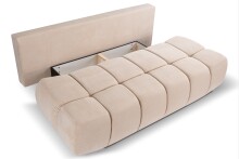 Schlafsofa >Lauder< in beige, Cord - 207x93x105cm (BxHxT)