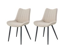 Esszimmerstuhl >Lotta< 2er Set in creme, Webstoff -...
