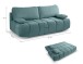 Schlafsofa >Lauder< in mint-blau, Cord - 207x93x105cm (BxHxT)