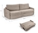 Schlafsofa >Diana< in beige, Strukturstoff - 231x93x108cm (BxHxT)