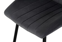 Esszimmerstuhl >Christin< 2er Set in anthrazit, Velouroptik - 52x75x58cm (BxHxT)