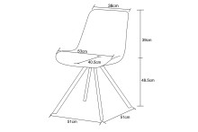 Drehstuhl >Emilia< 2er Set in creme, Webstoff - 52x85x61cm (BxHxT)