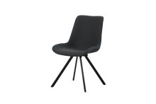 Drehstuhl >Emilia< 2er Set in anthrazit, Webstoff - 52x85x61cm (BxHxT)
