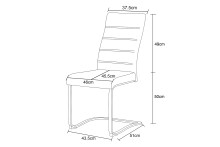 Freischwinger >Leni< 2er Set in anthrazit, Strukturstoff - 43x98x59cm (BxHxT)