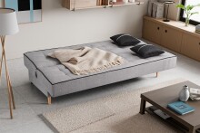Schlafsofa >Bono< in hellgrau, Strukturstoff - 199x91x91cm (BxHxT)
