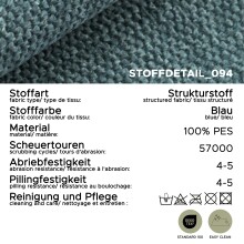 Schlafsofa >Bono< in blau, Strukturstoff - 199x91x91cm (BxHxT)