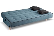 Schlafsofa >Bono< in blau, Strukturstoff - 199x91x91cm (BxHxT)