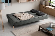 Schlafsofa >Bono< in grau, Strukturstoff - 199x91x91cm (BxHxT)