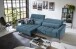 Big-Sofa >Wolve< 2x elektr. Verstellung, Cord blau - 280x108x118cm (BxHxT)