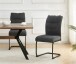 Freischwinger >Frieda< 2er Set in anthrazit, Chenille-Optik - 47x94x61cm (BxHxT)