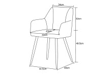 Stuhl >Bella< 2er Set in creme, Chenille-Optik - 55x82x62cm (BxHxT)