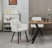 Stuhl >Bella< 2er Set in creme, Chenille-Optik - 55x82x62cm (BxHxT)