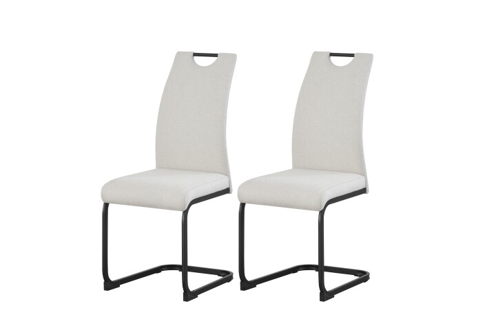 Freischwinger >Hanna< 2er Set in creme, Webstoff - 43x98x59cm (BxHxT)