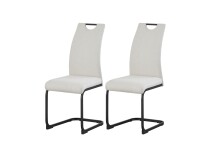 Freischwinger >Hanna< 2er Set in creme, Webstoff - 43x98x59cm (BxHxT)