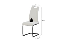 Freischwinger >Hanna< 2er Set in creme, Webstoff - 43x98x59cm (BxHxT)