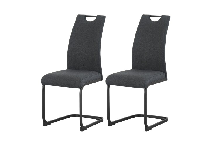 Freischwinger >Hanna< 2er Set in anthrazit, Webstoff - 43x98x59cm (BxHxT)