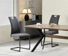 Freischwinger >Hanna< 2er Set in anthrazit, Webstoff - 43x98x59cm (BxHxT)