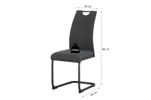 Freischwinger >Hanna< 2er Set in anthrazit, Webstoff - 43x98x59cm (BxHxT)