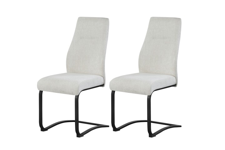 Freischwinger >Tina< 2er Set in creme, Strukturstoff - 43x98x59cm (BxHxT)