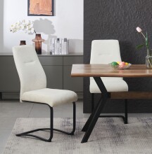 Freischwinger >Tina< 2er Set in creme, Strukturstoff - 43x98x59cm (BxHxT)