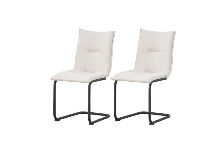 Freischwinger >Sonja< 2er Set in creme, Webstoff - 46x89x57cm (BxHxT)