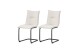 Freischwinger >Sonja< 2er Set in creme, Webstoff - 46x89x57cm (BxHxT)