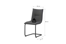 Freischwinger >Sonja< 2er Set in anthrazit, Webstoff - 46x89x57cm (BxHxT)