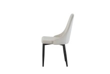 Stuhl >Claudia< 2er Set in creme, Velouroptik - 44x88x58cm (BxHxT)