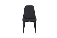 Stuhl >Claudia< 2er Set in anthrazit, Velouroptik - 44x88x58cm (BxHxT)