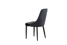 Stuhl >Claudia< 2er Set in anthrazit, Velouroptik - 44x88x58cm (BxHxT)