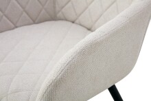 Stuhl >Lea< 2er Set in creme, Webstoff - 56x83x60cm (BxHxT)