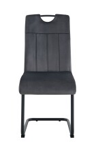 Freischwinger >Lisa< 2er Set in anthrazit, Velouroptik - 43x98x61cm (BxHxT)