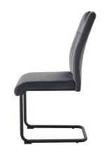 Freischwinger >Lisa< 2er Set in anthrazit, Velouroptik - 43x98x61cm (BxHxT)