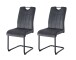 Freischwinger >Lisa< 2er Set in anthrazit, Velouroptik - 43x98x61cm (BxHxT)
