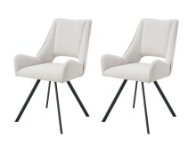 Stuhl >Helen< 2er Set in creme, Webstoff - 56x91x63cm (BxHxT)
