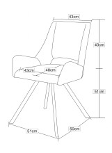 Stuhl >Helen< 2er Set in anthrazit, Webstoff - 56x91x63cm (BxHxT)