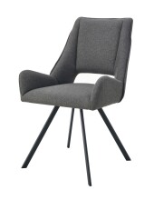 Stuhl >Helen< 2er Set in anthrazit, Webstoff - 56x91x63cm (BxHxT)