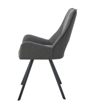 Stuhl >Helen< 2er Set in anthrazit, Webstoff - 56x91x63cm (BxHxT)